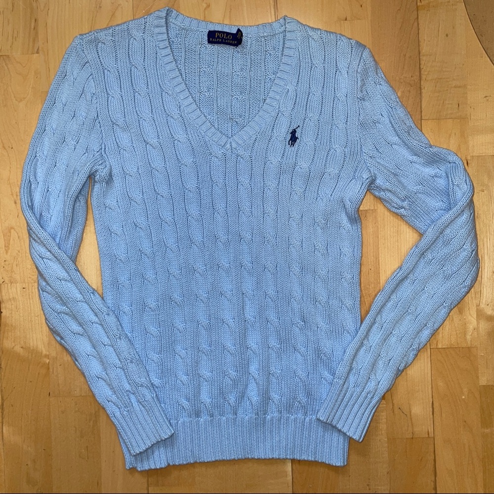 Ralph Lauren Polo Baby Blue Knit Sweater